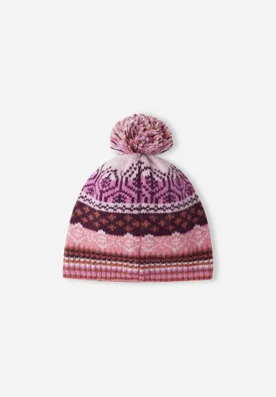 Pohjoinen Fleece Lined Wool Winter Beanie in Cold Pink