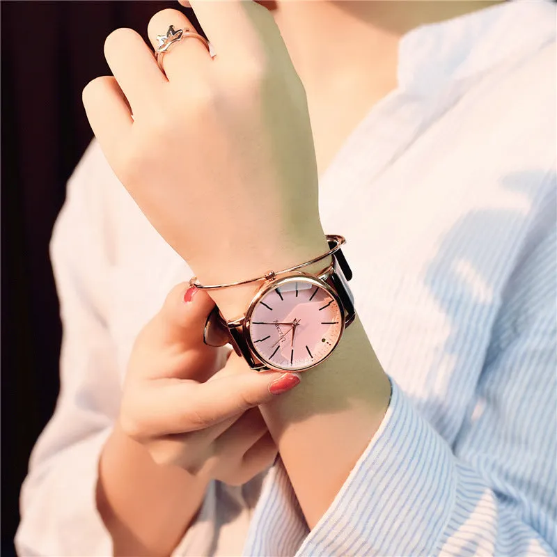 Polygonal dial design women watches luxury fashion dress quartz watch ulzzang popular brand white ladies leather wristwatch