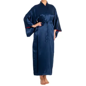 Premium Navy Silk Ladies Japanese Kimono