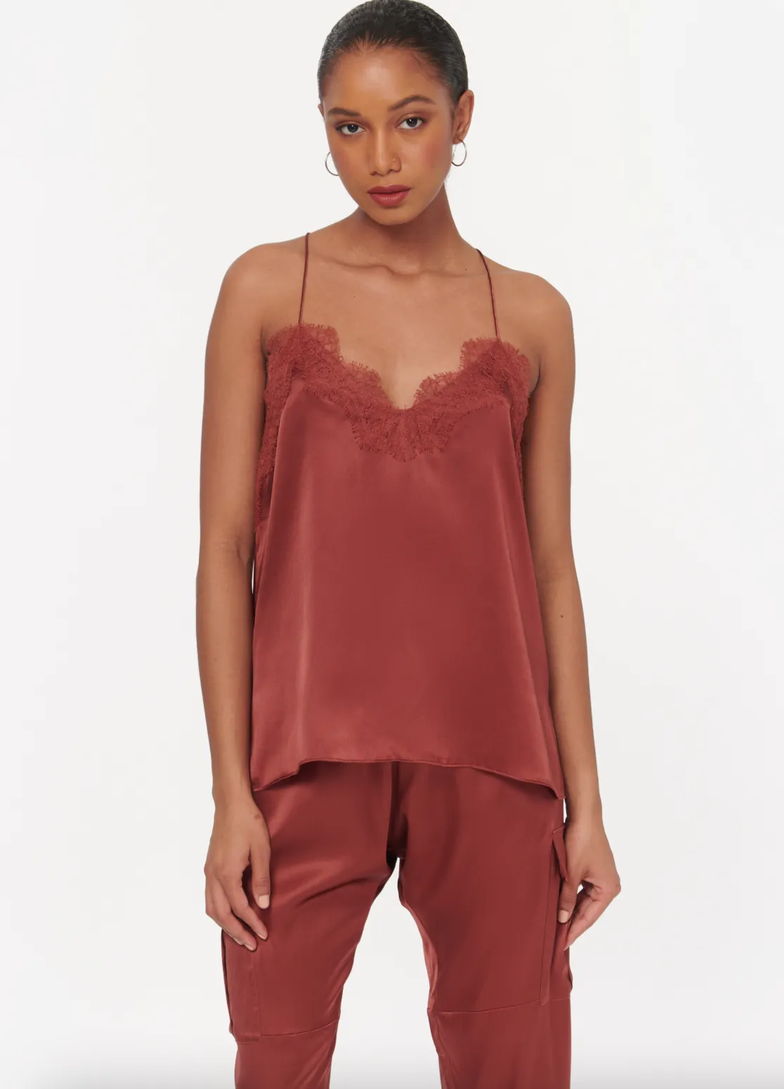 Racer Charmeuse Cami - Spice