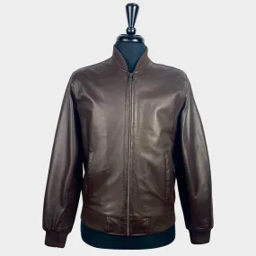 Real Hoxton Choc Brown Leather Bomber