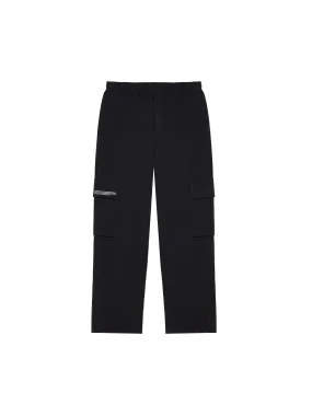 Recycled Cotton Jersey Cargo Pants—black