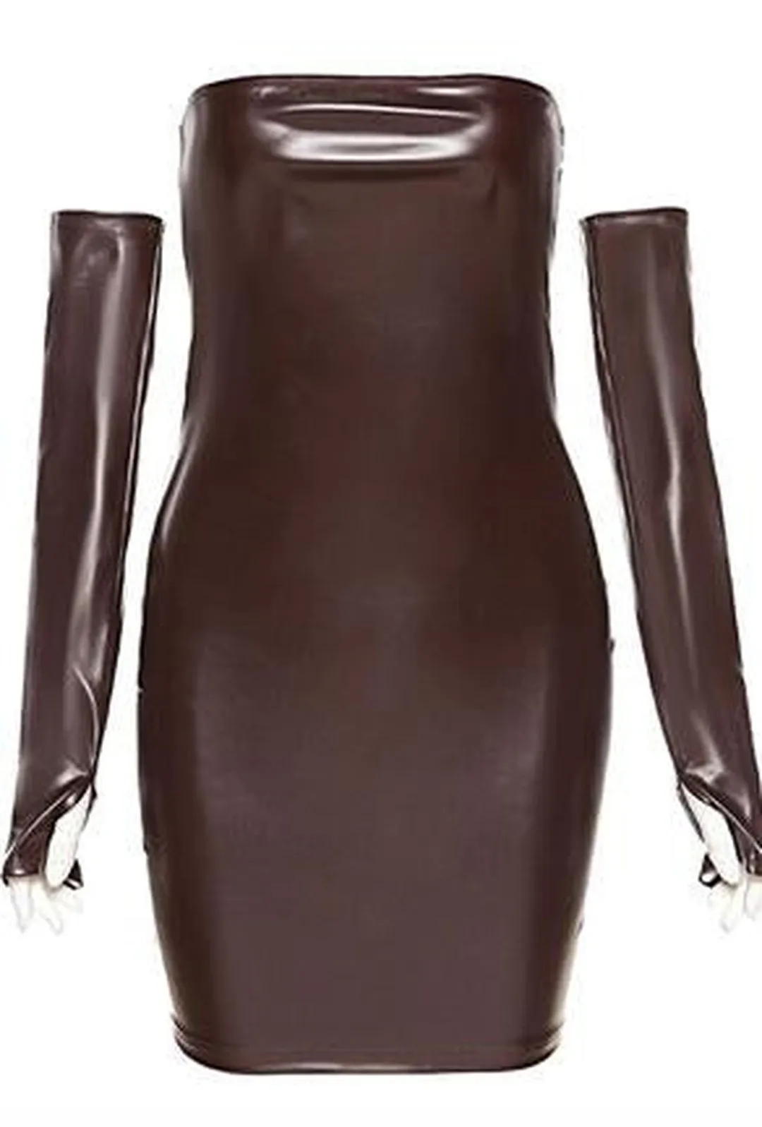 RHONDA - LEATHERETTE TUBE DRESS