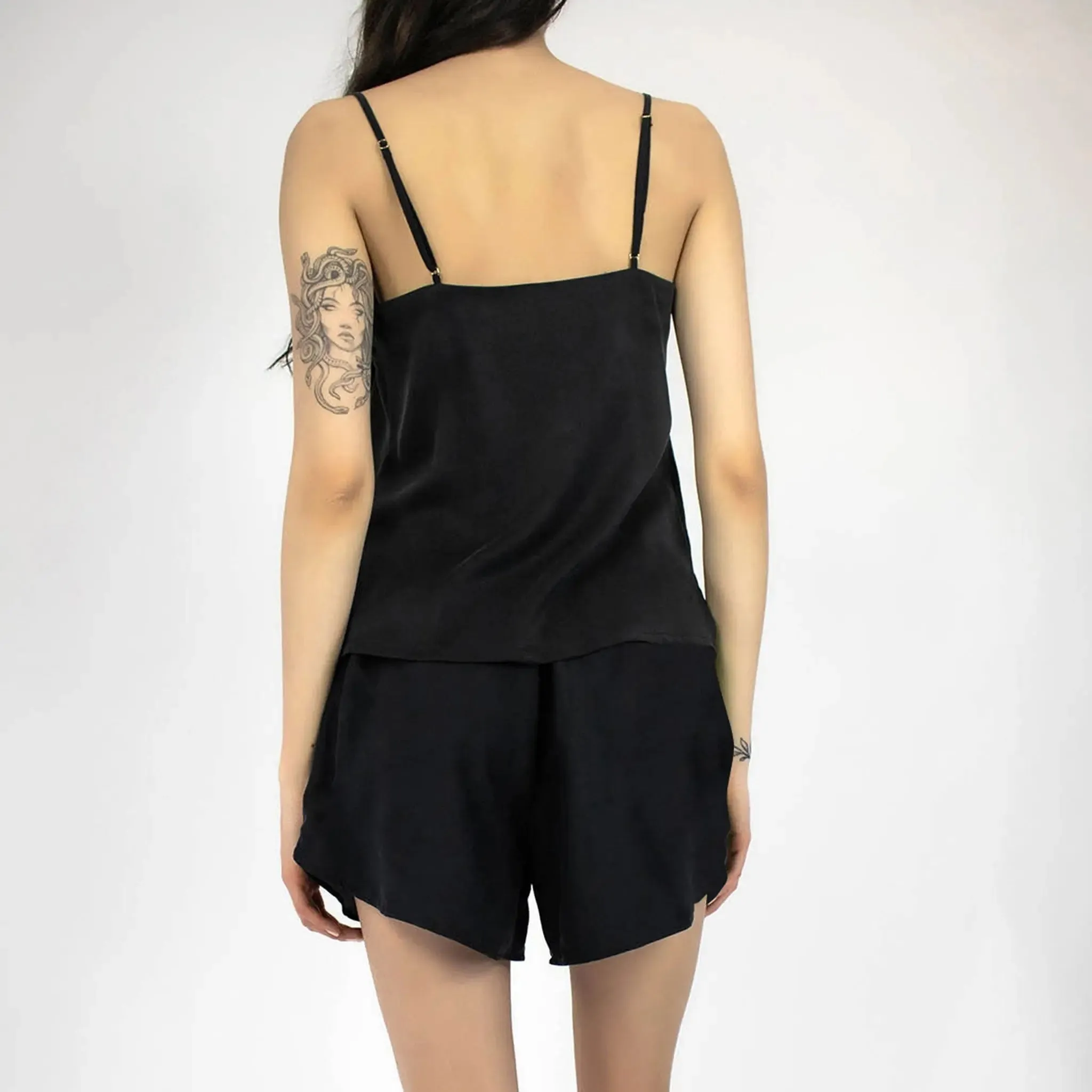 Silk Dreamscape Black Camisole