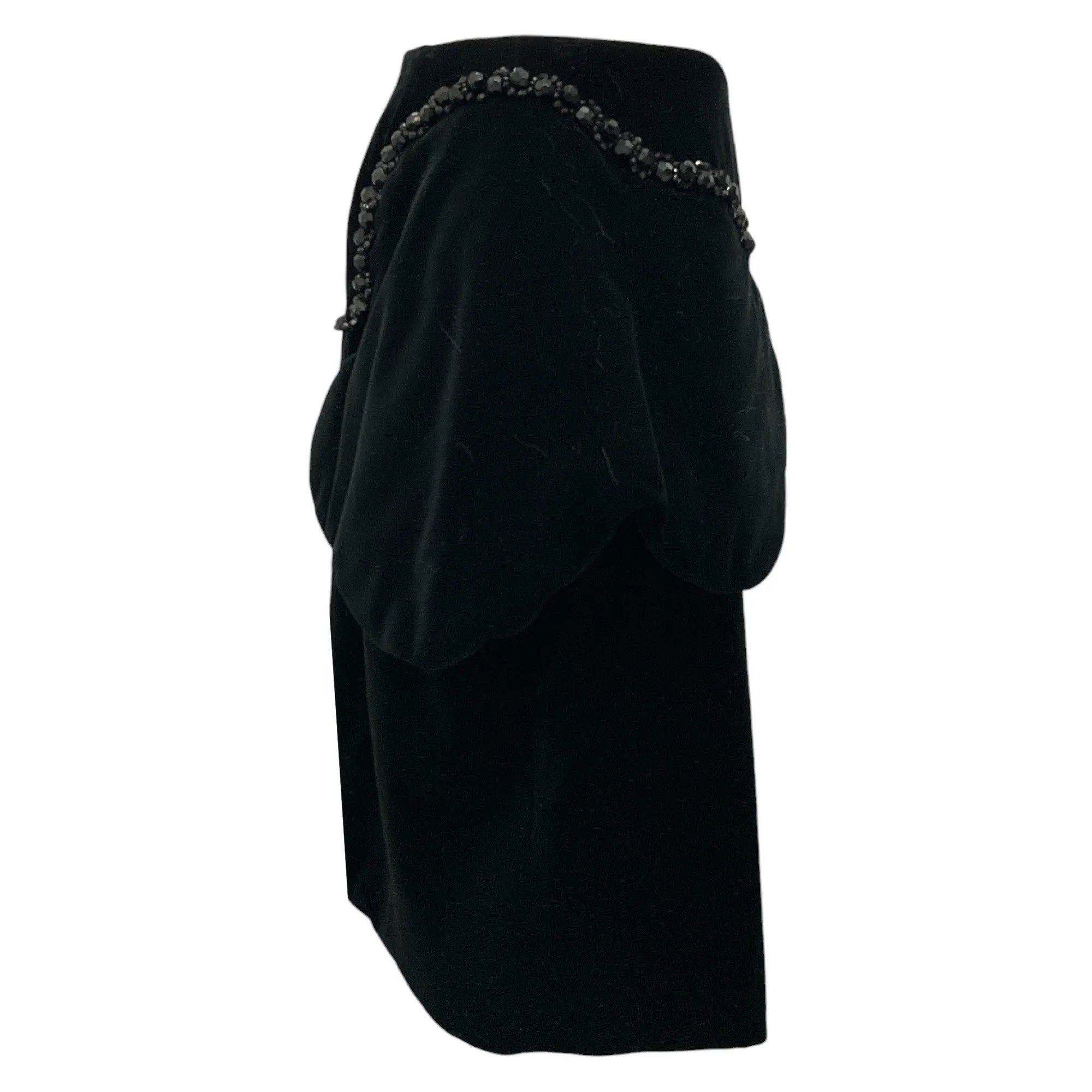 Simone Rocha Black Bead Embellished Velvet Skirt