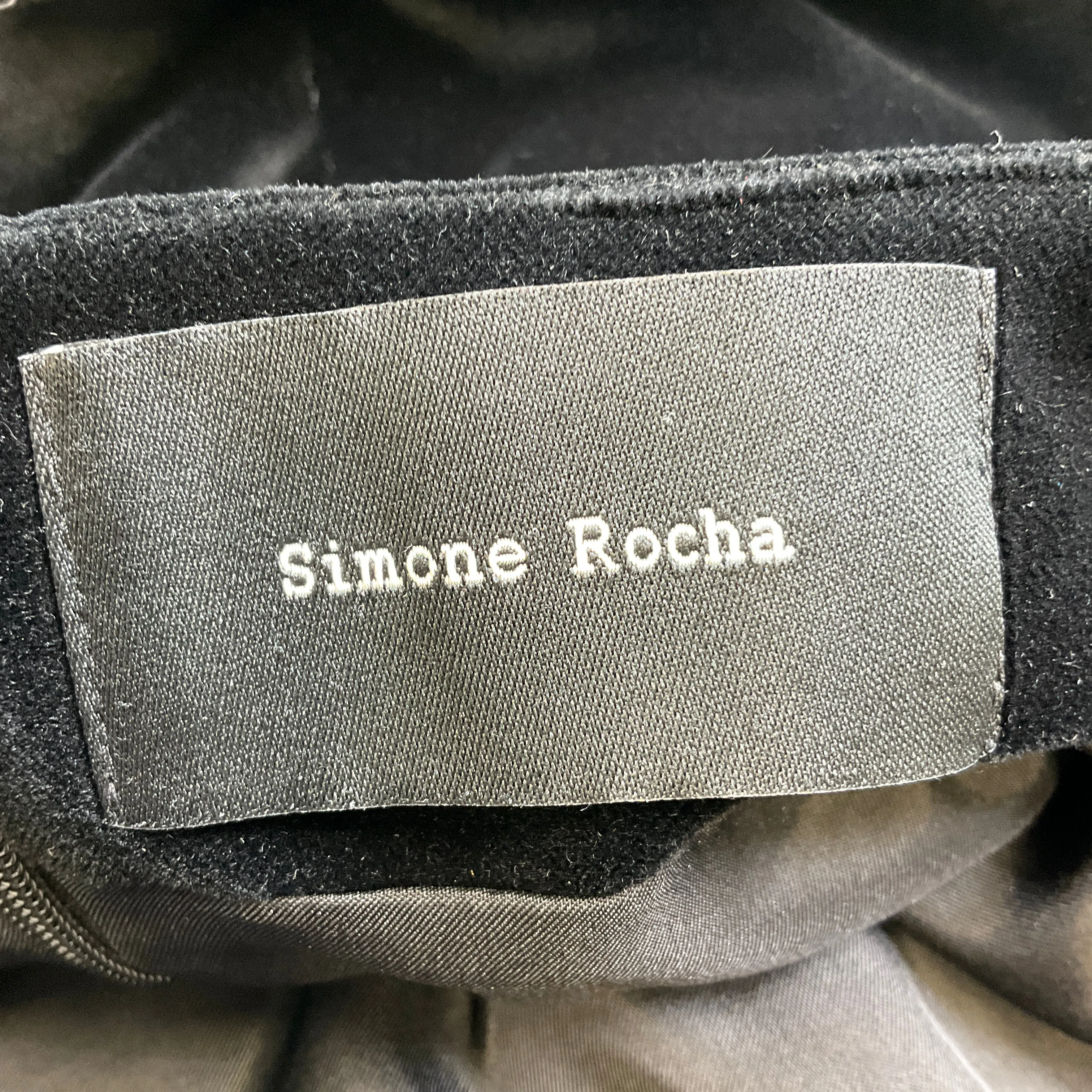 Simone Rocha Black Bead Embellished Velvet Skirt