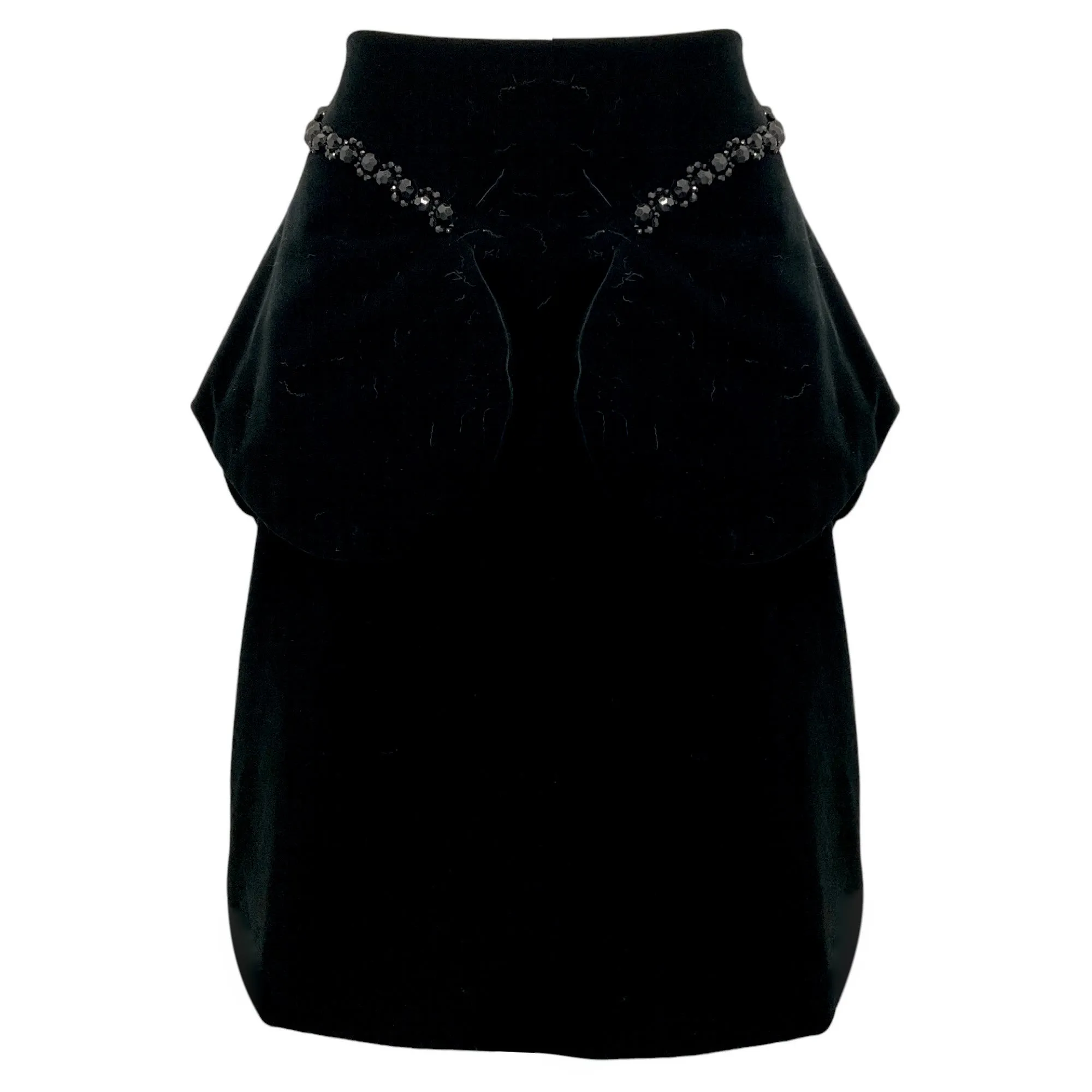 Simone Rocha Black Bead Embellished Velvet Skirt