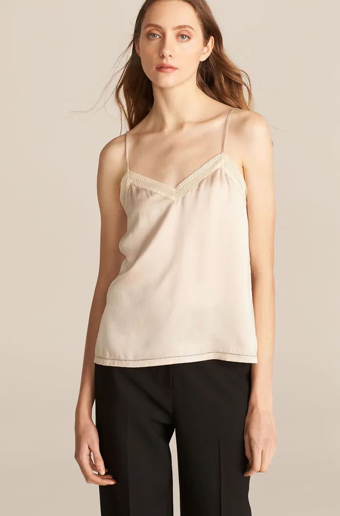 Sleeveless Charmeuse Cami - Sunset Pink