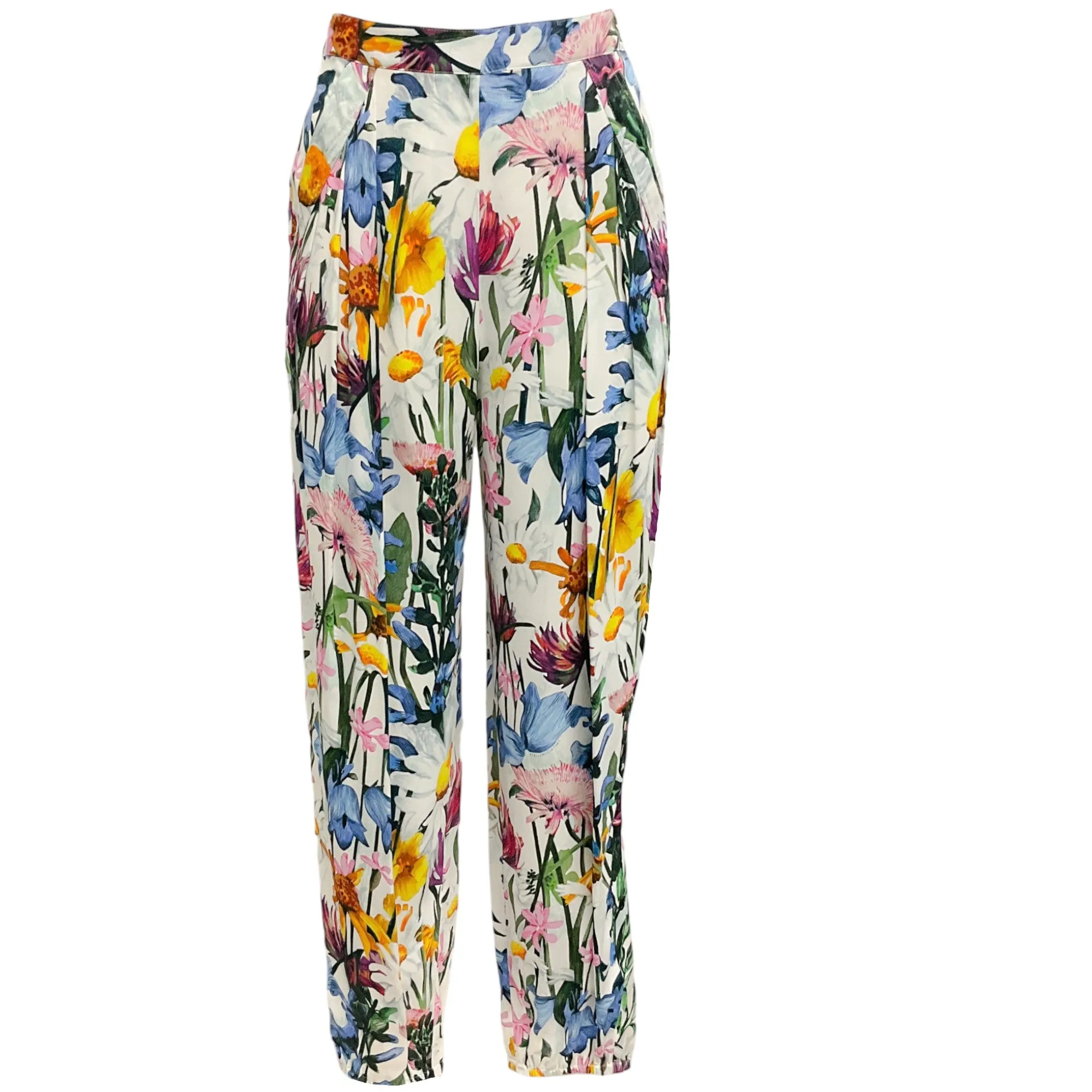 Stella McCartney White Multi Floral Print Joggers