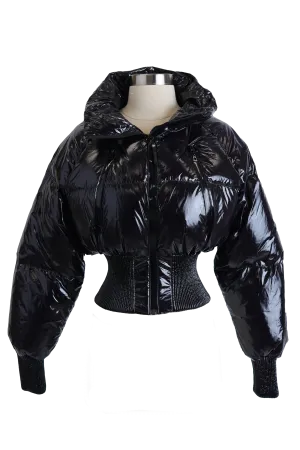 Storm Shiny Cropped Dow Bomber Jacket