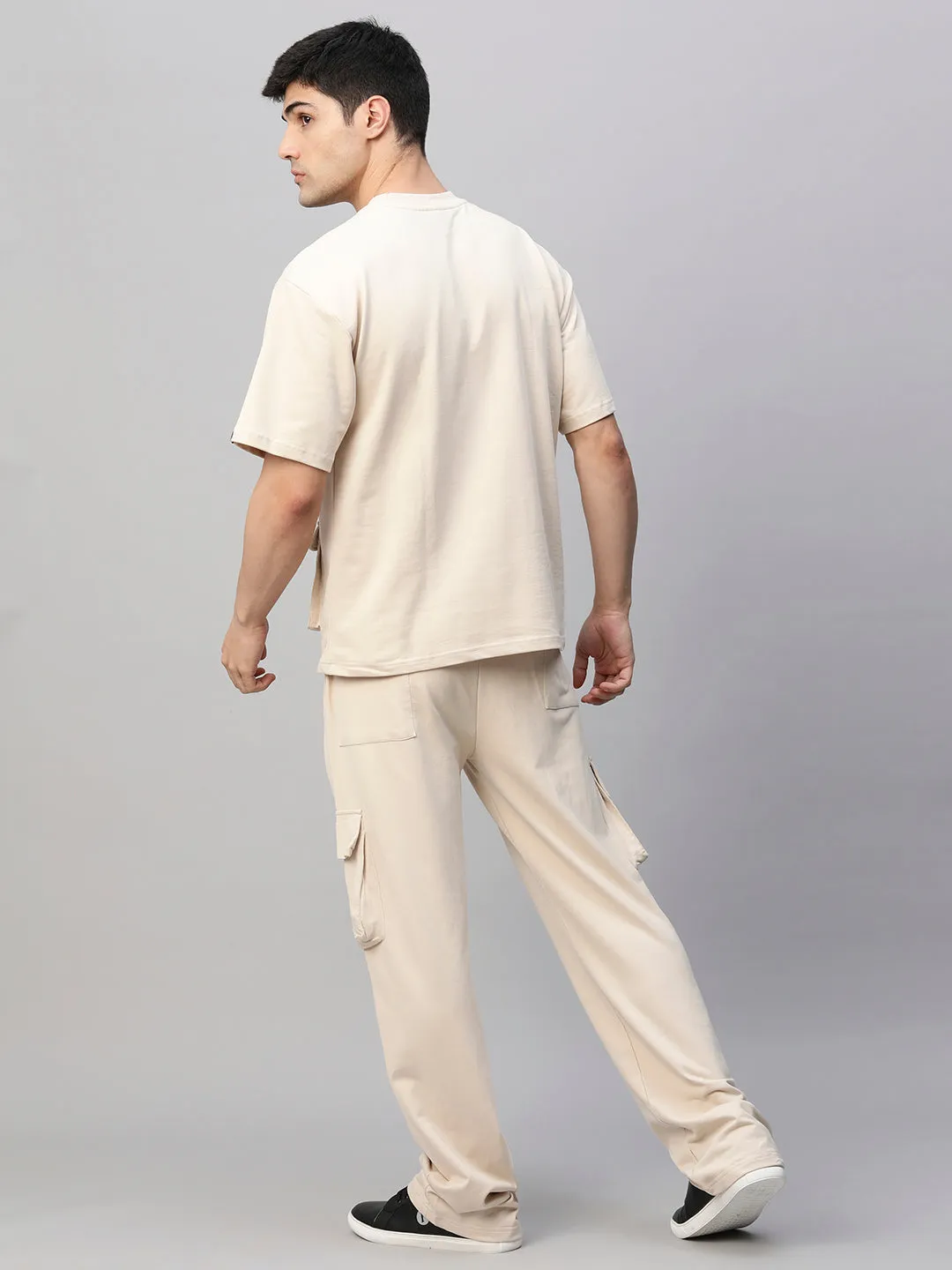 Streetwear Cargo Co-ord Set - Beige