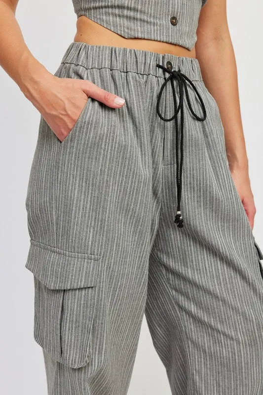 Striped cargo pants