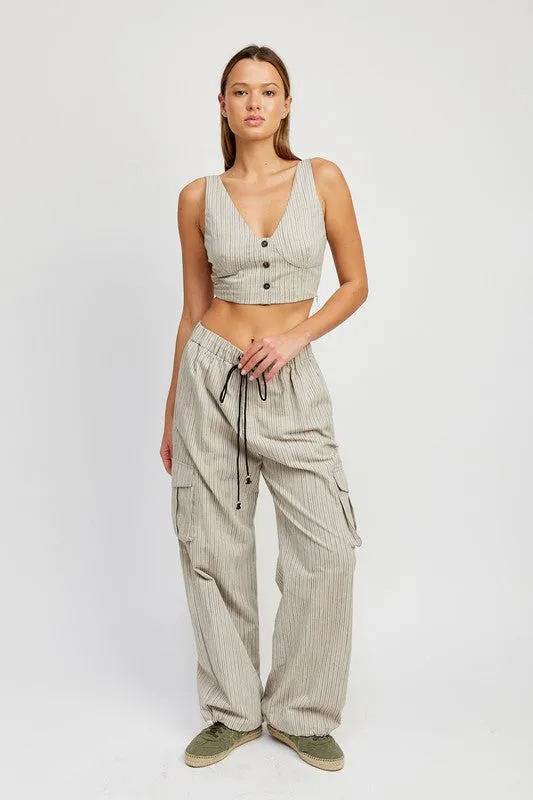 Striped cargo pants