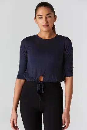 T42 Navy Crop Tee (FINAL SALE)