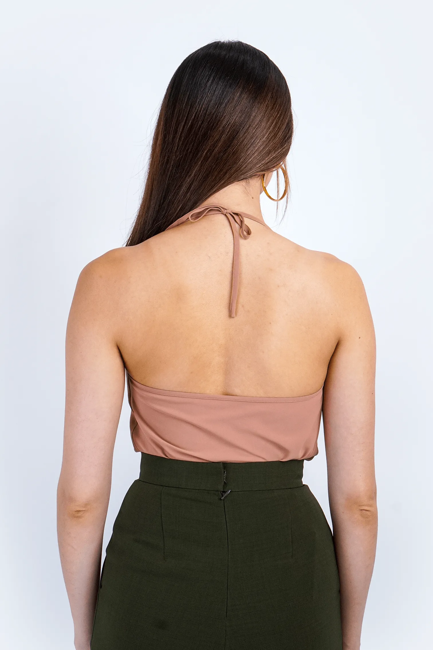 Tan Colina Cowl Neck Top