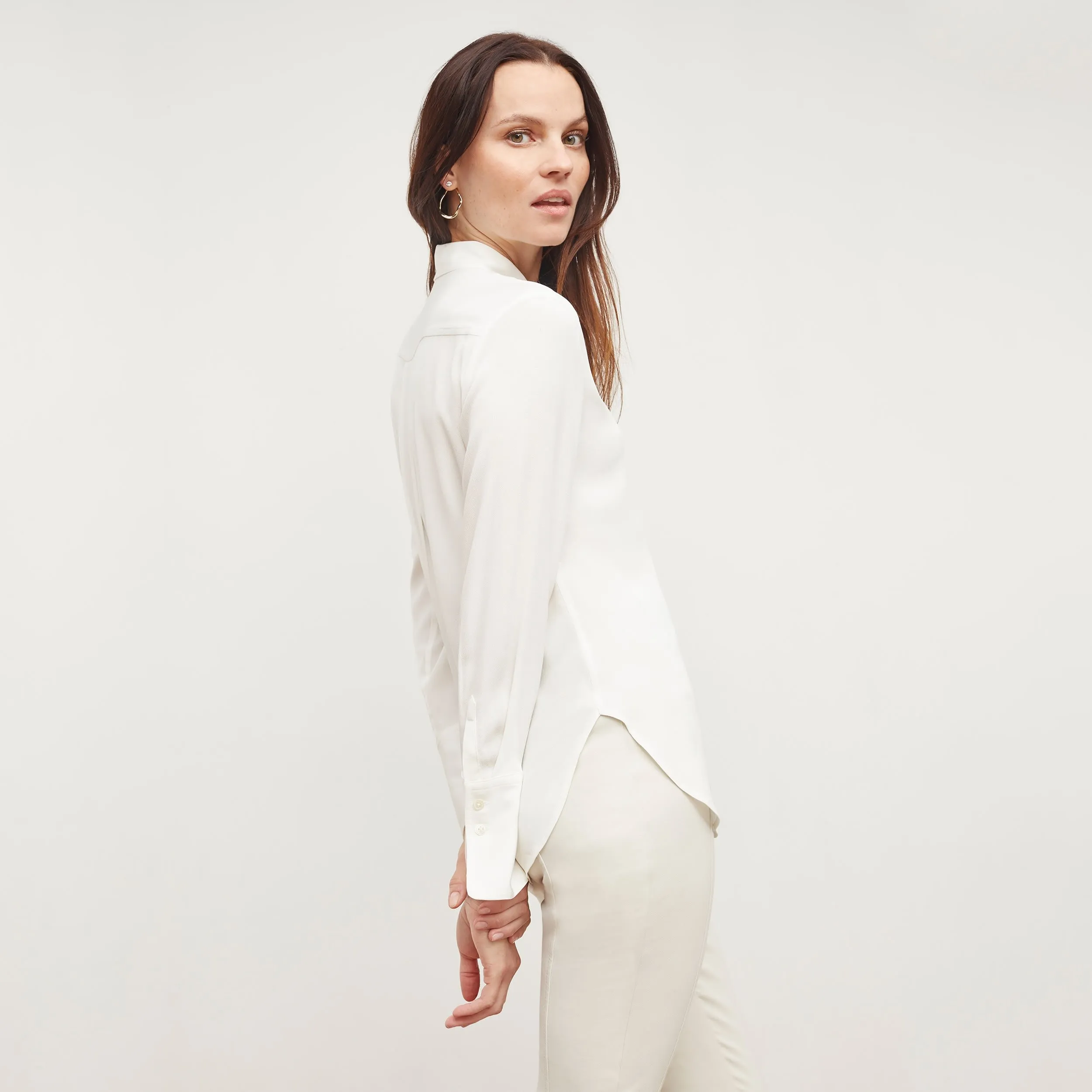 Tatum Top - Washable Silk :: Ivory