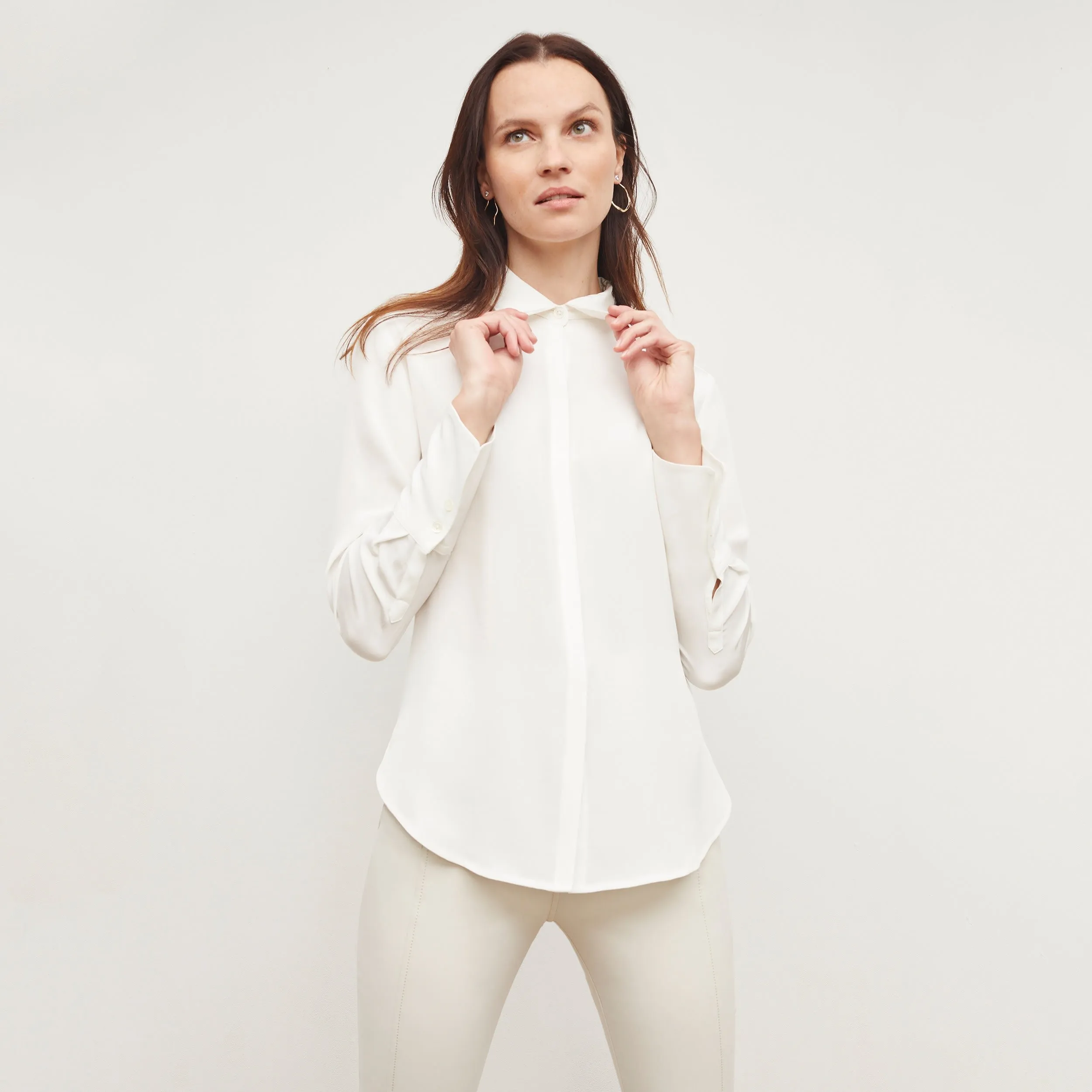 Tatum Top - Washable Silk :: Ivory