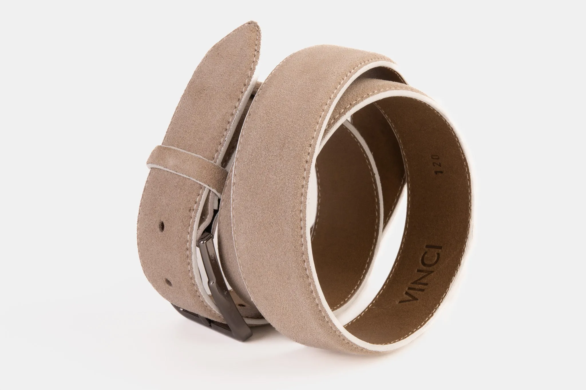 The Bari Beige Leather Belt