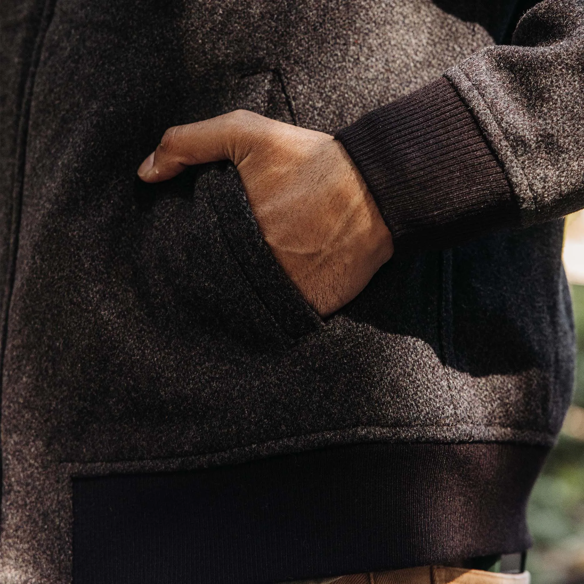 The Bomber Jacket in Espresso Marl Wool