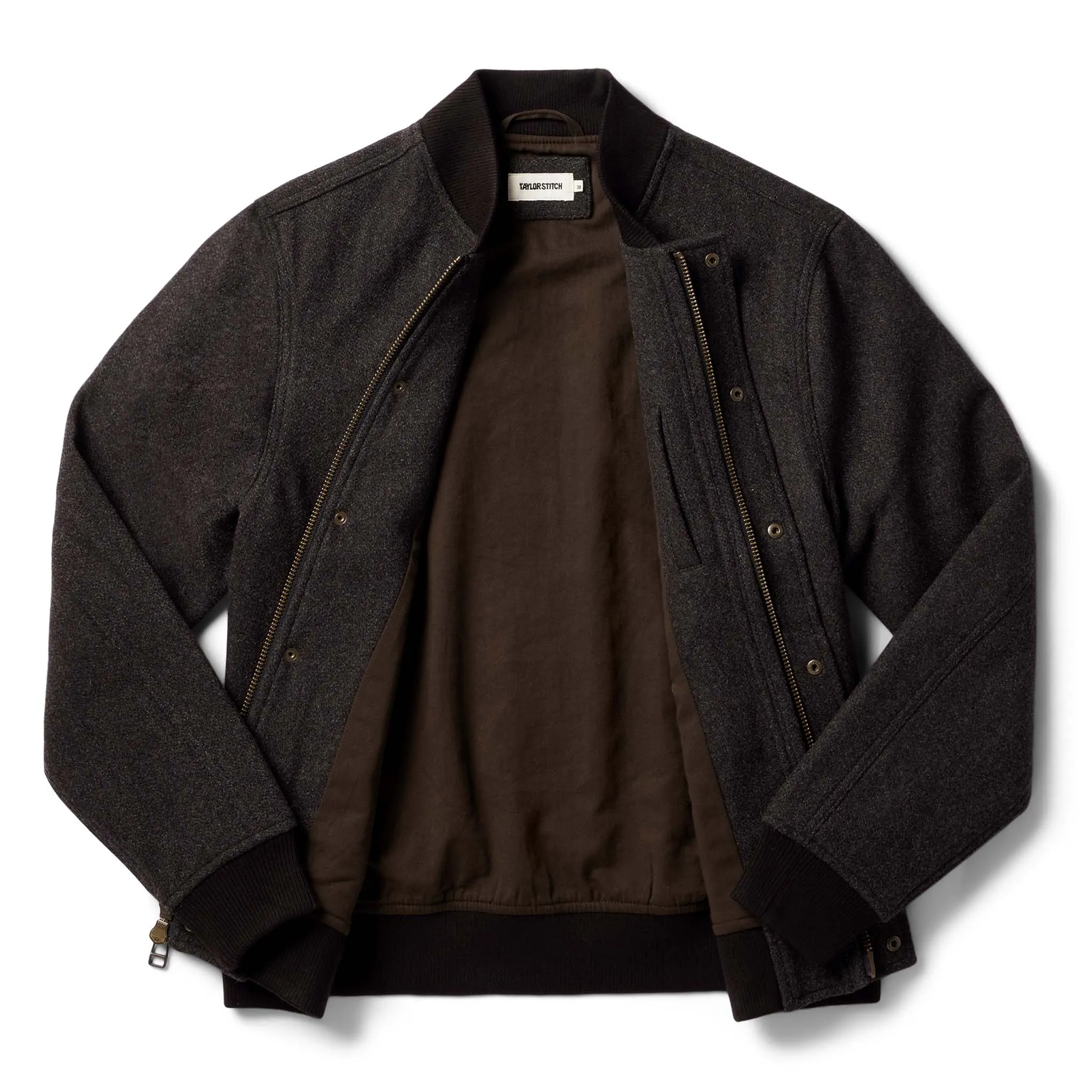 The Bomber Jacket in Espresso Marl Wool