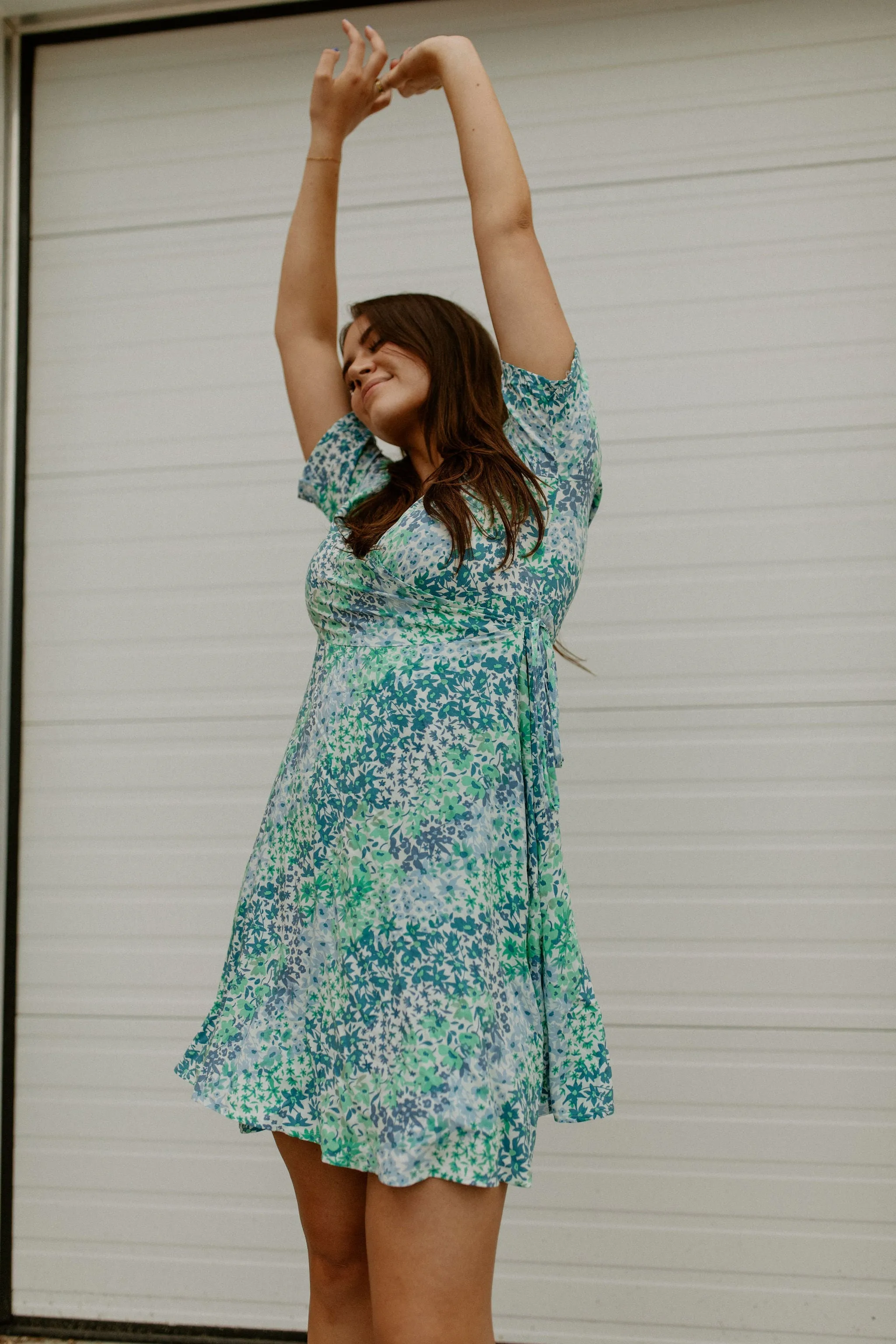 The Joe Wrap Dress - Blue Bell Mix