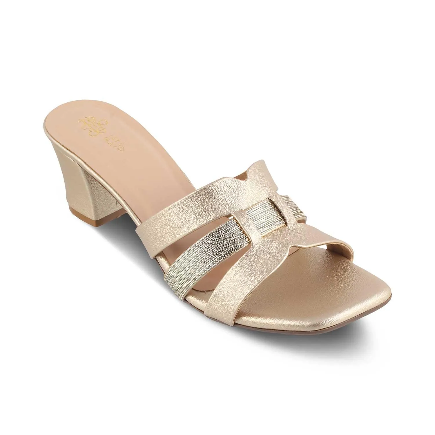 The Silo Gold Women's Dress Block Heel Sandals Tresmode