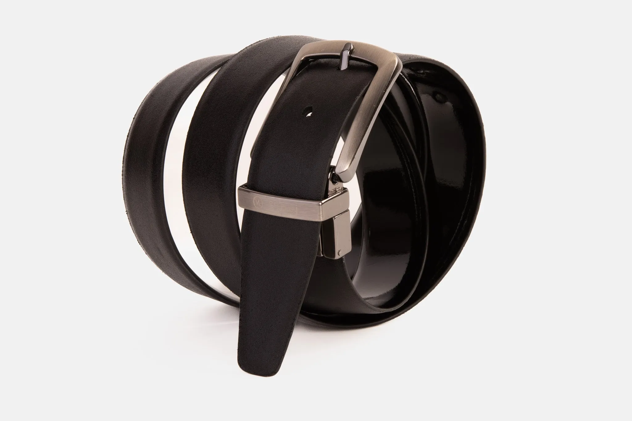 The Sun Reversible Black Patent Leather Belt