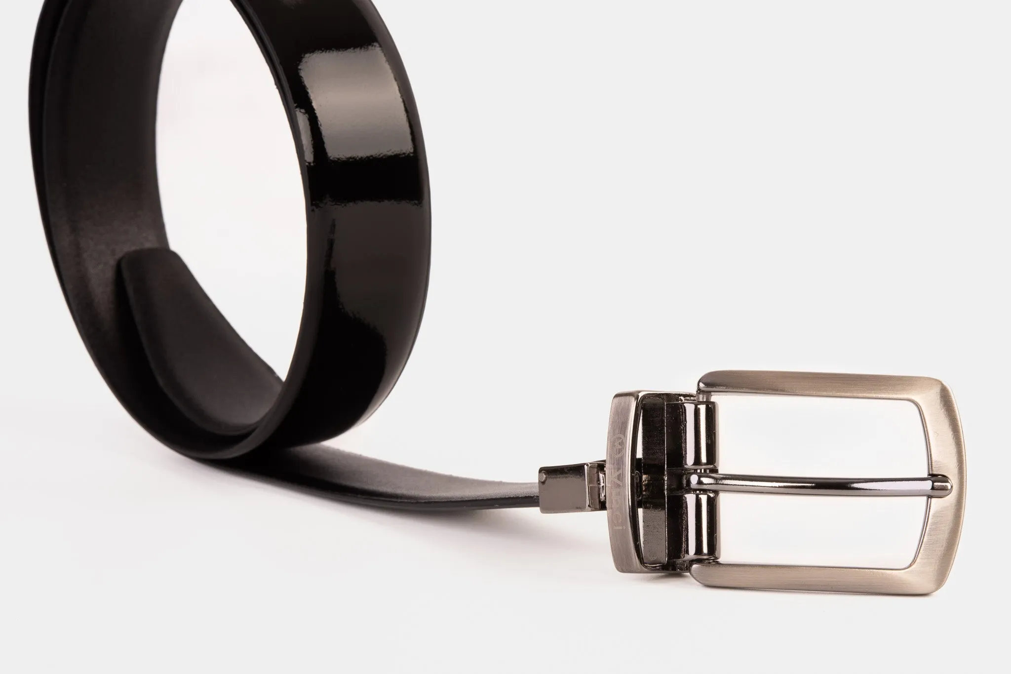 The Sun Reversible Black Patent Leather Belt