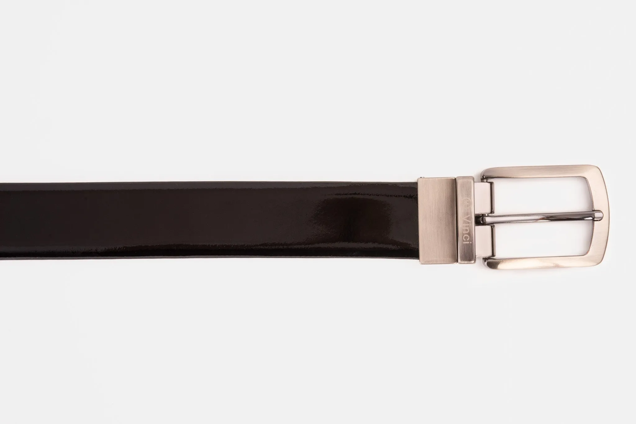 The Sun Reversible Black Patent Leather Belt