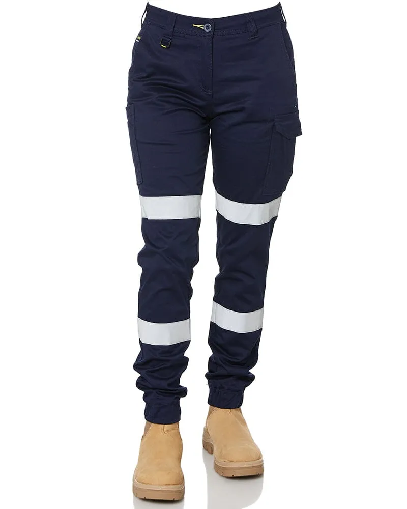 Tradies Womens Taped Cotton Cargo Cuffed Pants Value Pack - Navy