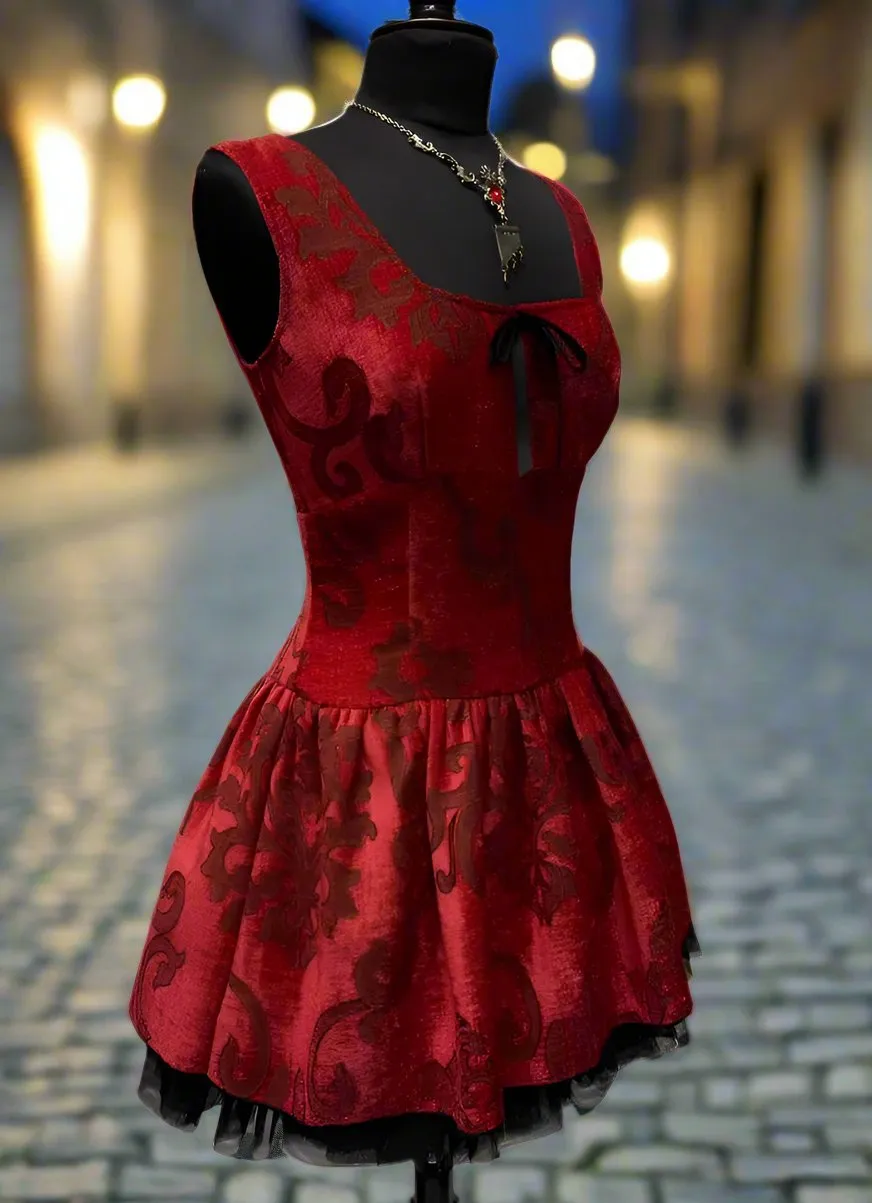 VELVET BALLET DRESS - RED