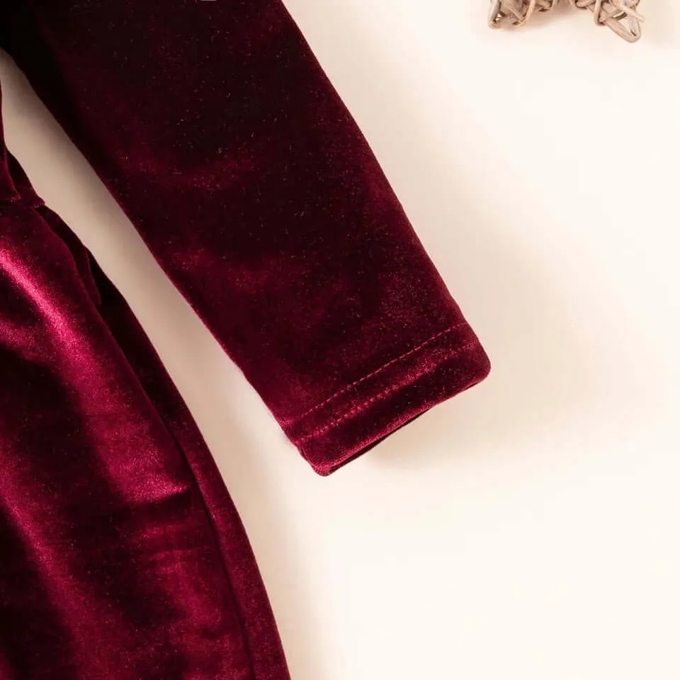 Velvet Ruffle Holiday Dress