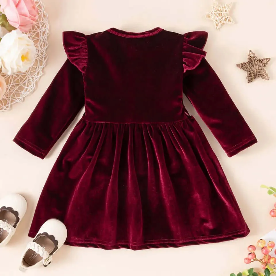 Velvet Ruffle Holiday Dress