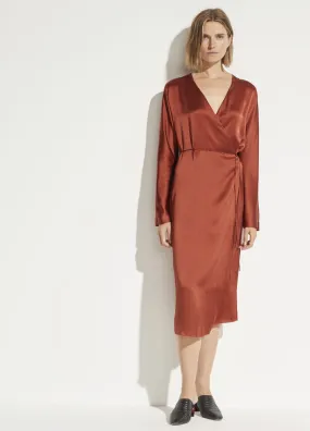 Vince - Wrap Tie Dress in Brick