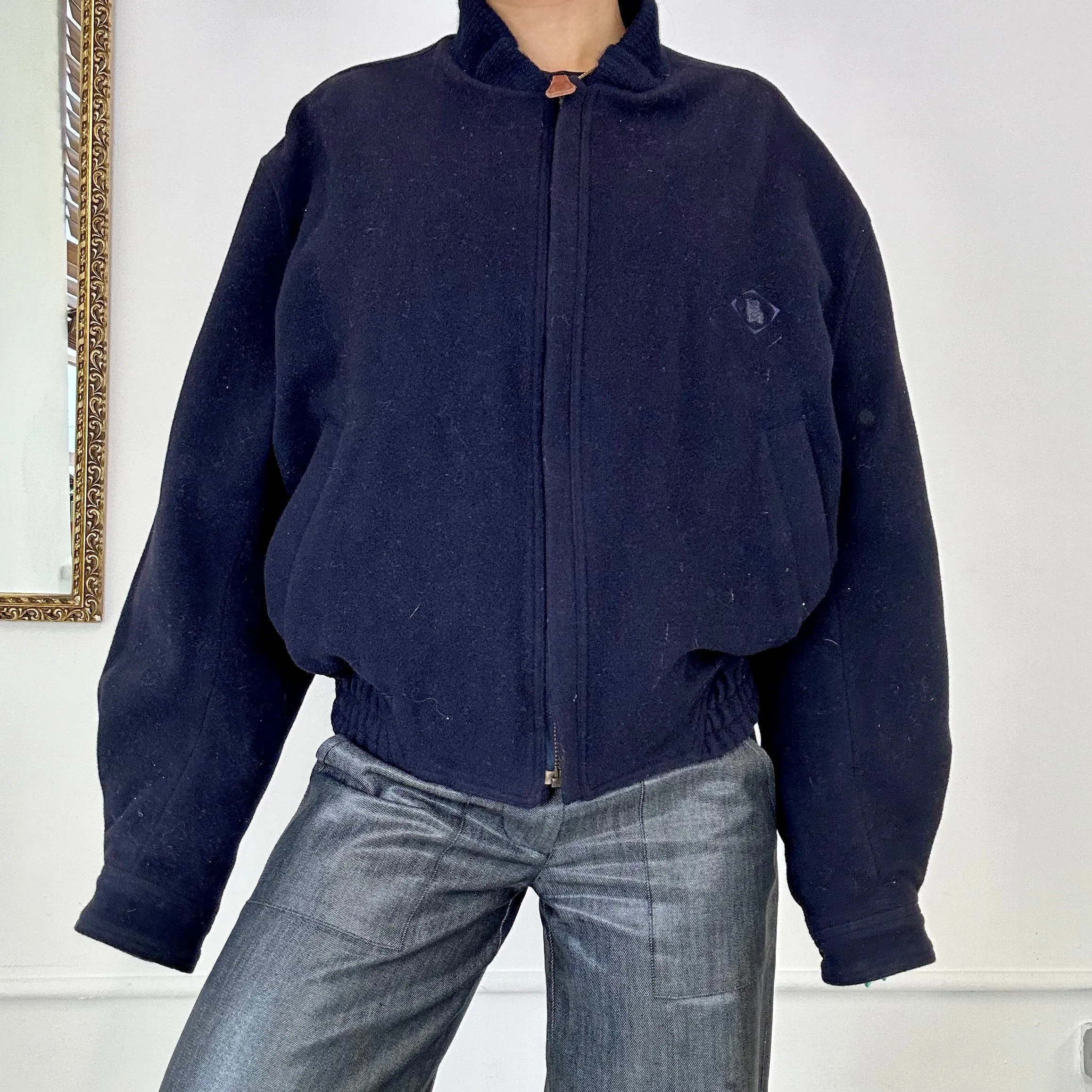 vintage oliver by valentino wool bomber jacket