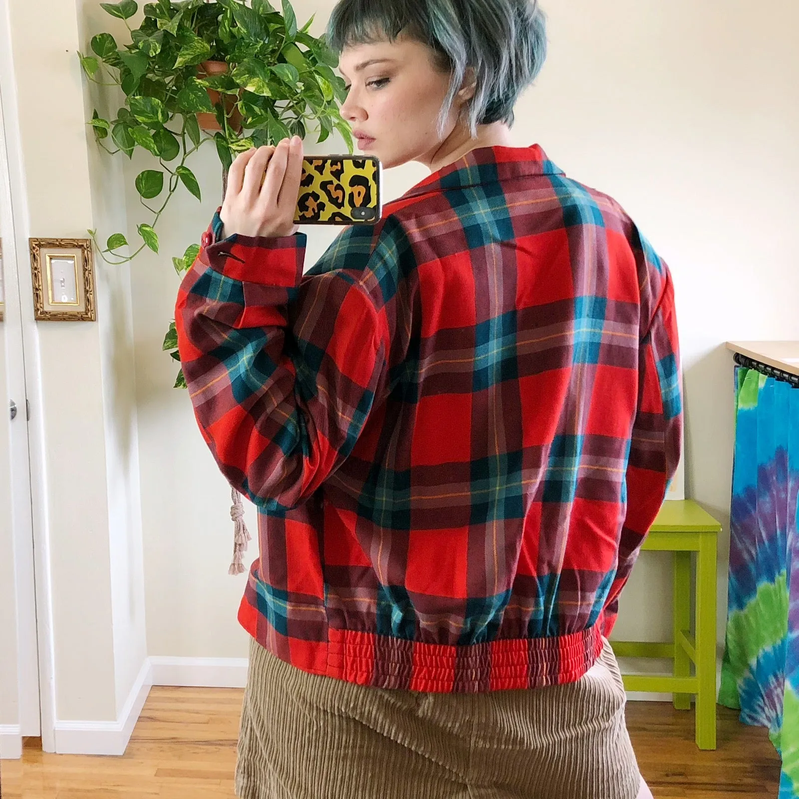 Vintage Plaid Satin-Lined Jacket - 2X/3X