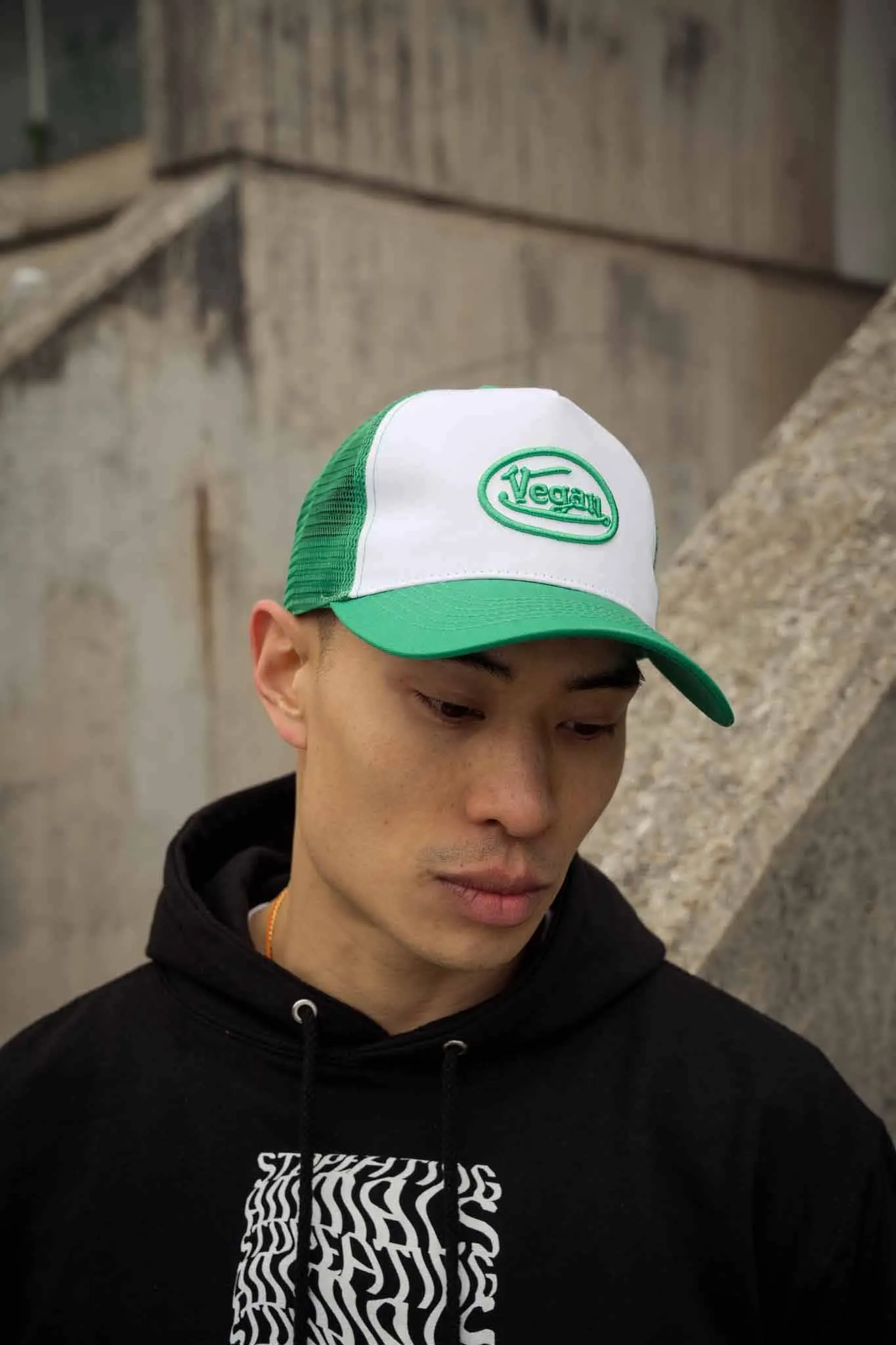 Von Vegan Trucker Hat - Green/White