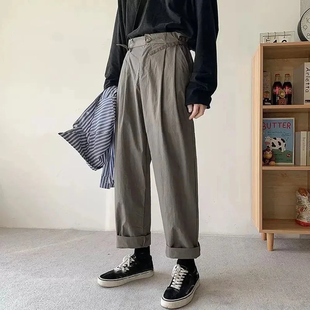 Wiaofellas  -  Fashion Straight Loose Baggy Trousers Men Casual Streetwear Cargo Pants Wide Leg Oversize Hip Hop Street Harajuku Vintage