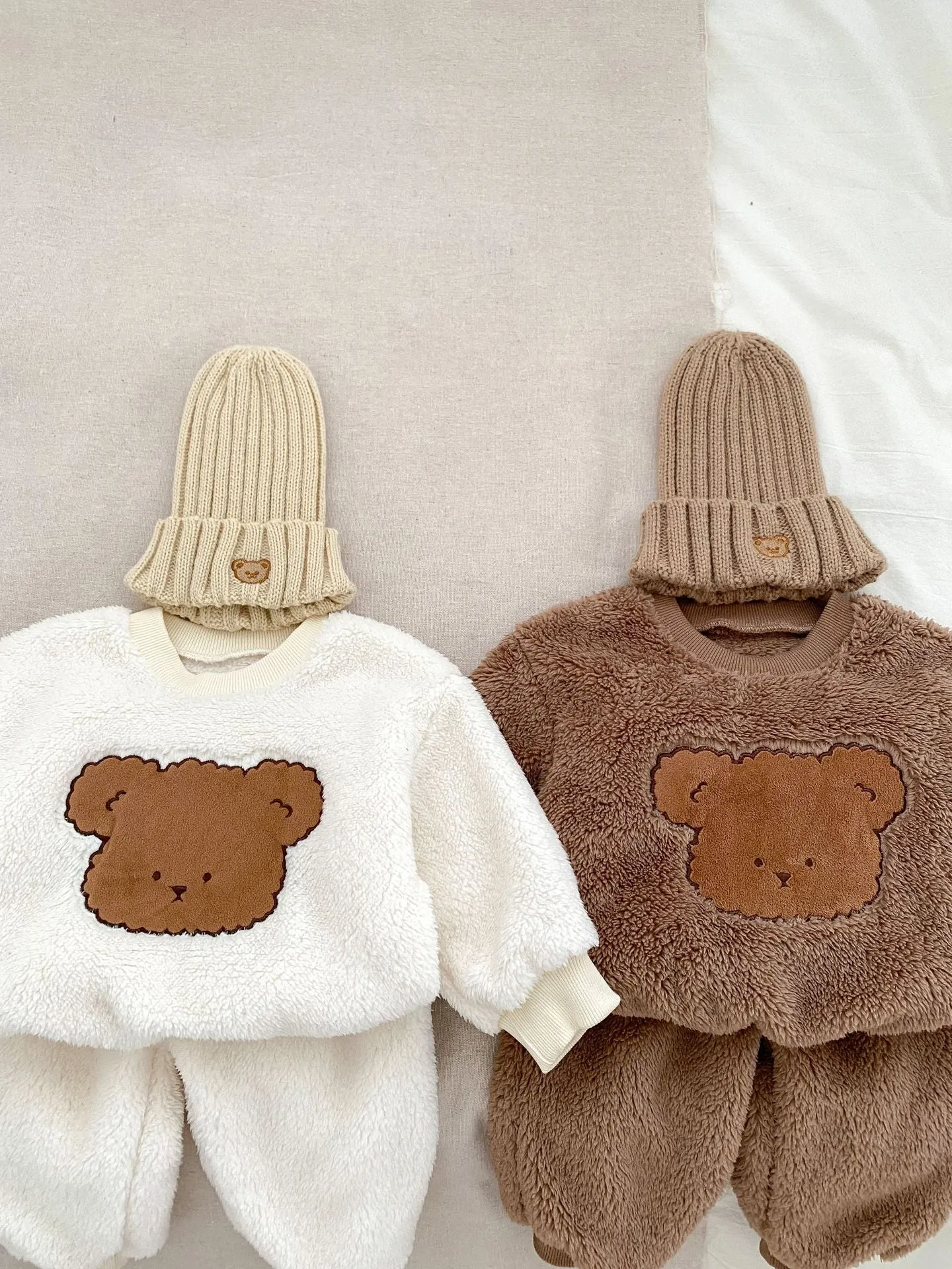 Winter Baby Thick Thermal Long Sleeve Teddy Bear Knitted Sweater And