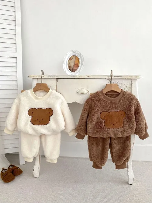 Winter Baby Thick Thermal Long Sleeve Teddy Bear Knitted Sweater And