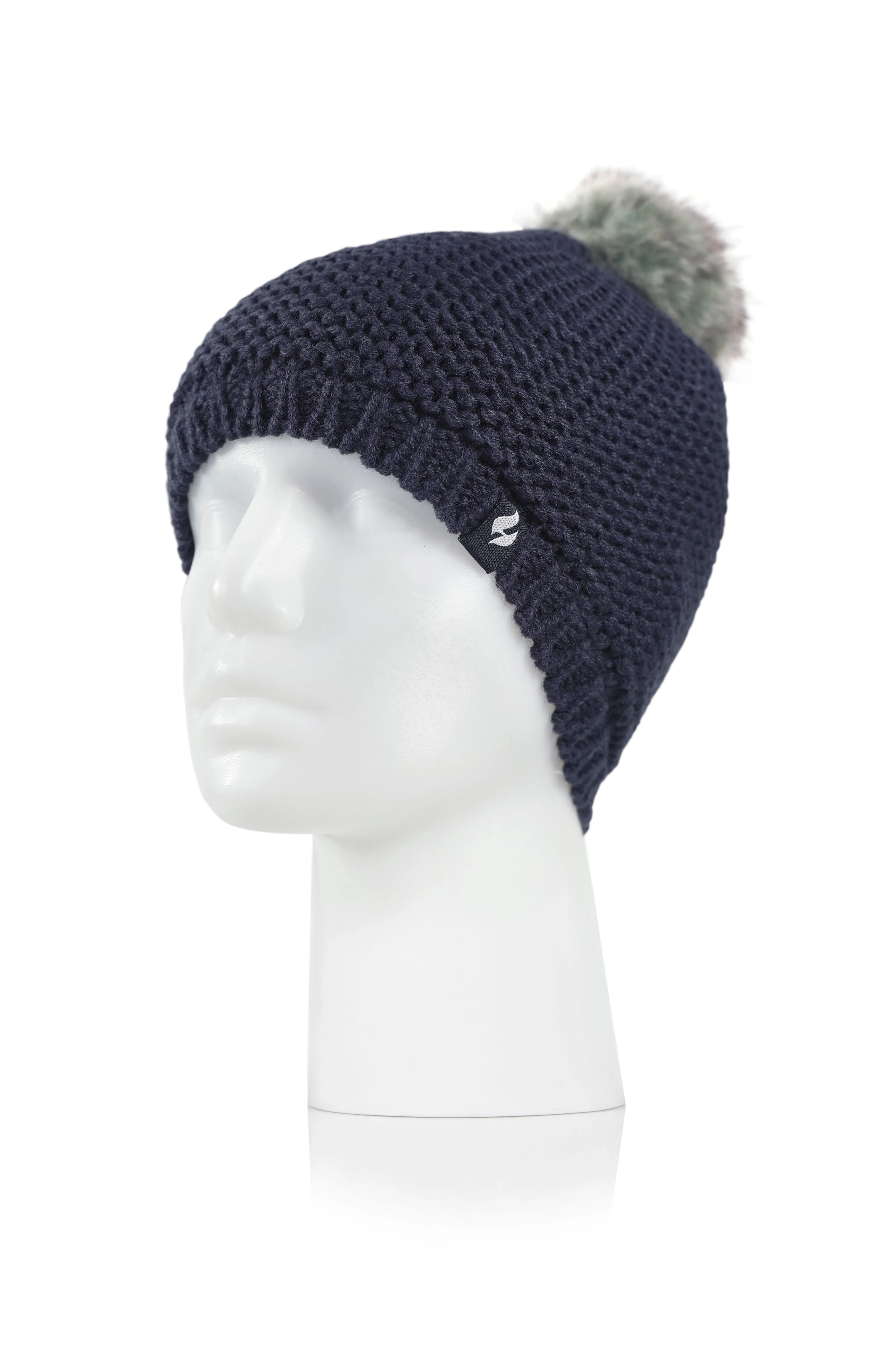 Women's Paris Purl Stitch Knit Hat With Pom Pom