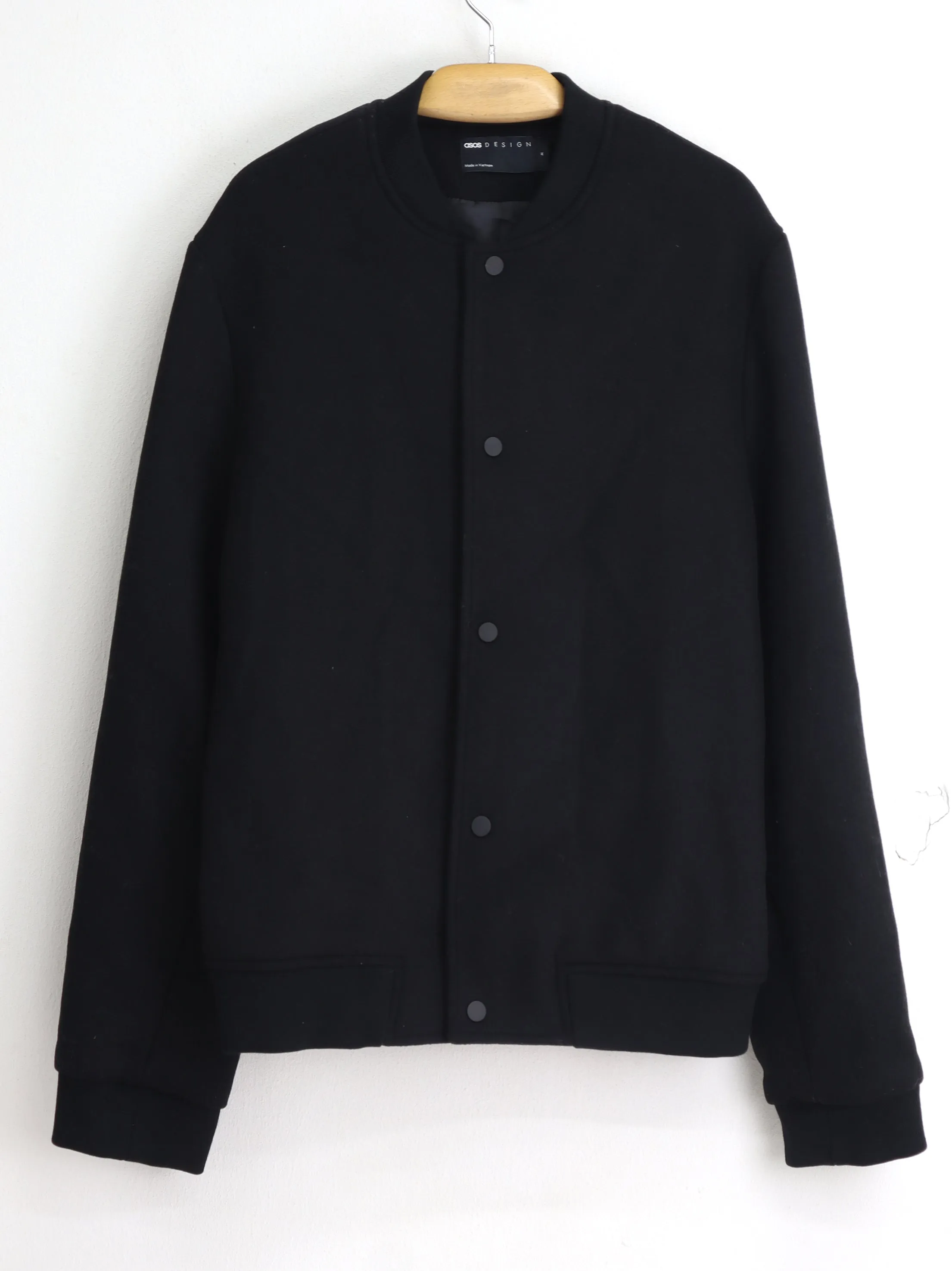 Women's Plain Bomber Jacket,Black