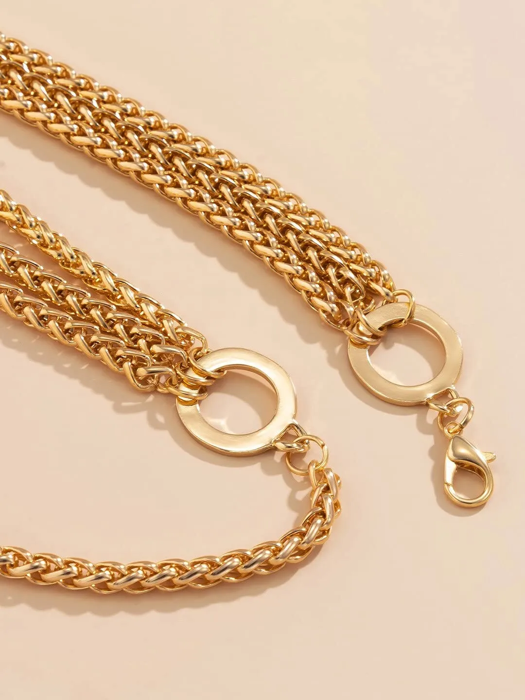 Yellow Chimes Waist Chain For Women Gold Plated Triple Layer Waist Chain For Women and Girls