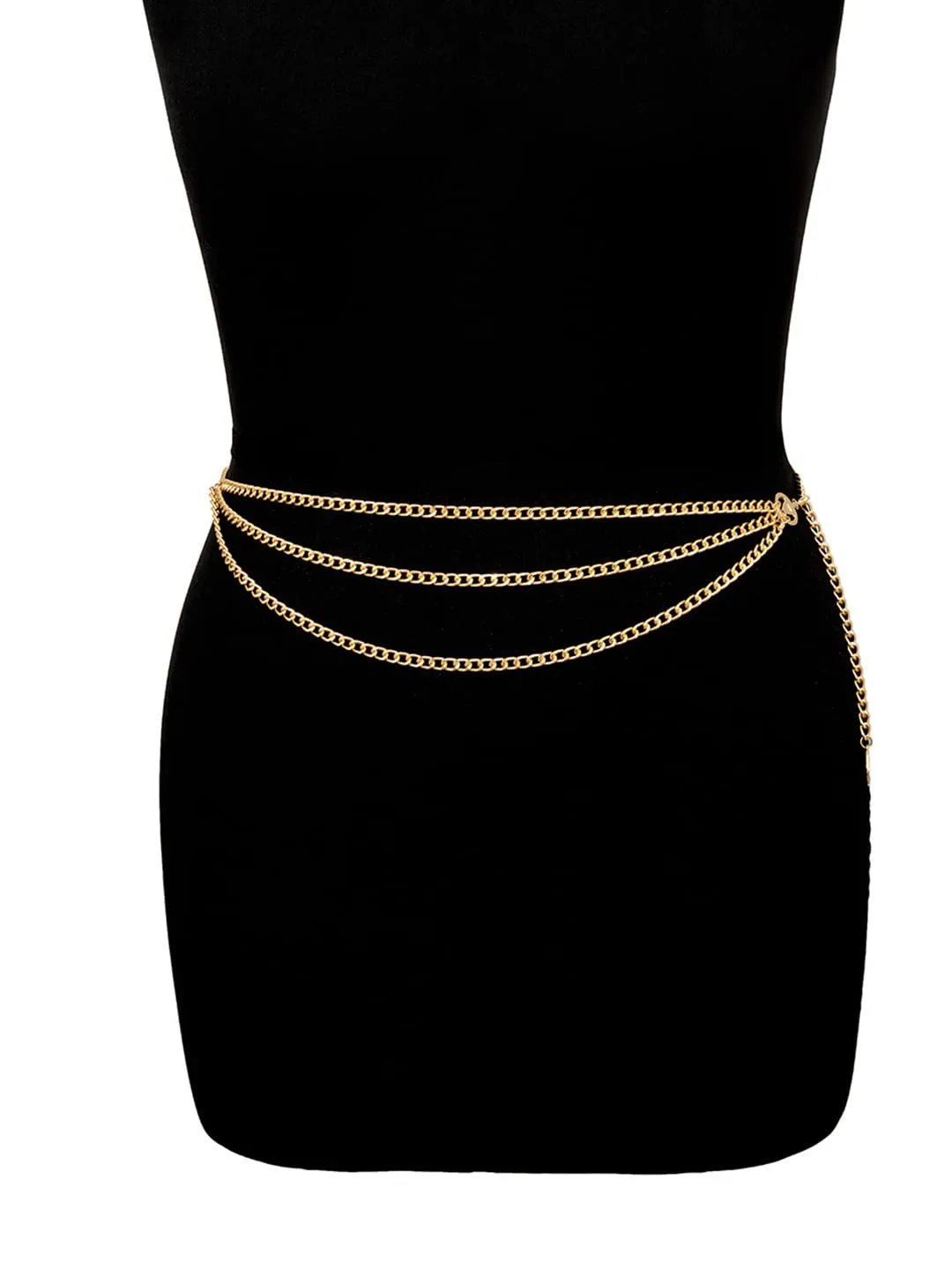 Yellow Chimes Waist Chain for Women Gold Toned Triple Layered Waist Chain for Women and Girls