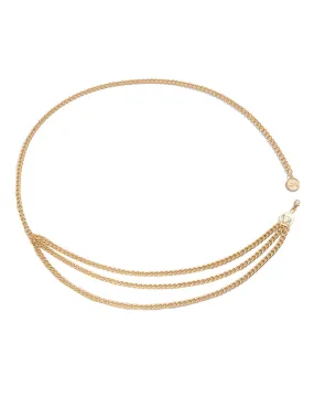 Yellow Chimes Waist Chain for Women Gold Toned Triple Layered Waist Chain for Women and Girls