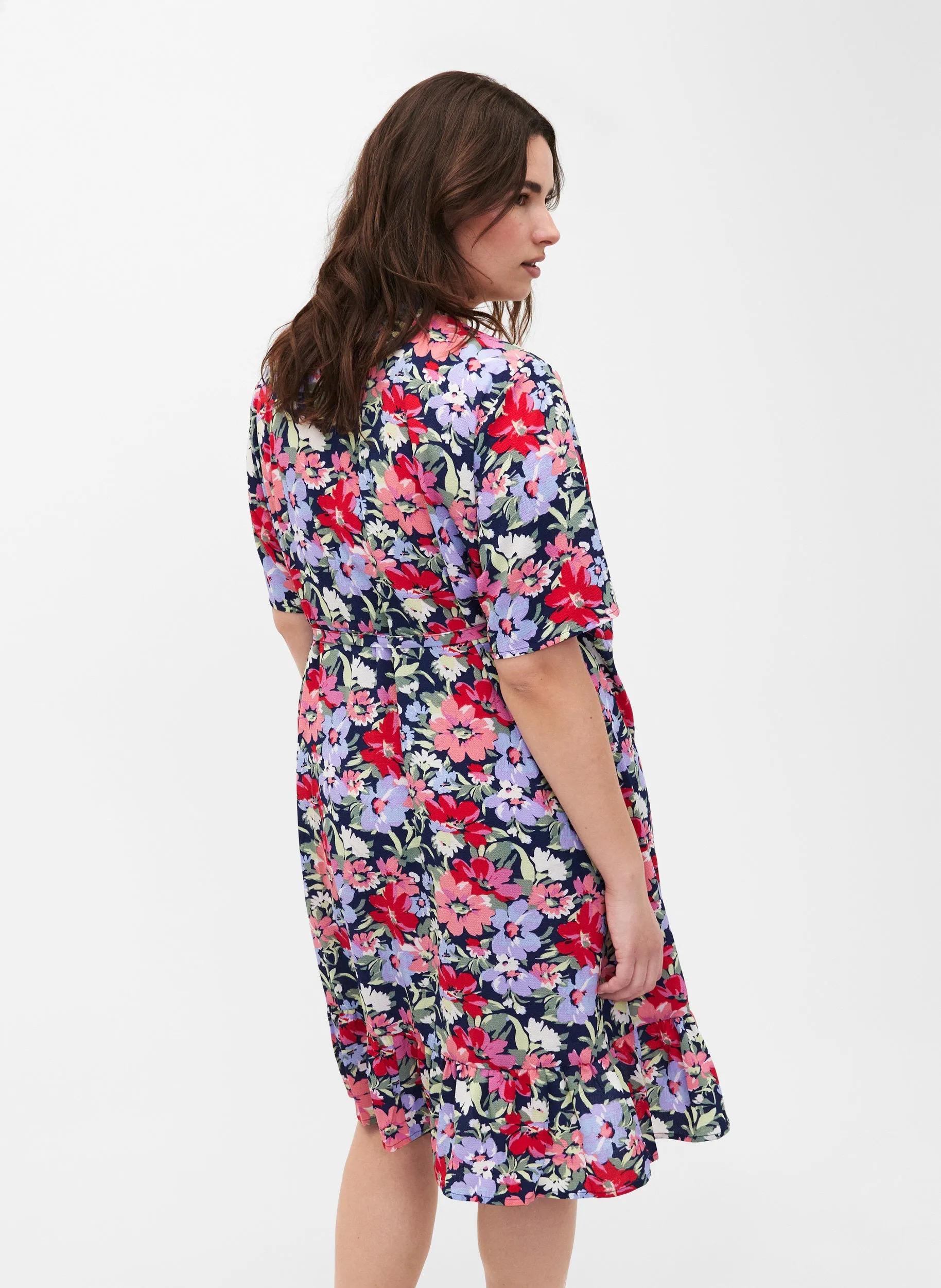 Zizzi Anni Floral Wrap Dress